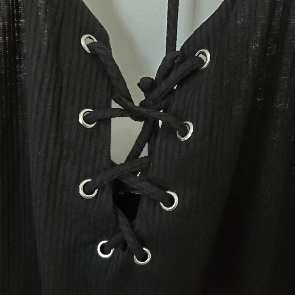 Lulu's dress Grenada Black lace-up NEW - Picture 7 of 10